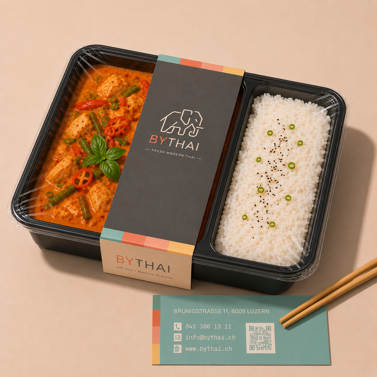 กล่อง Take-away ของ BYTHAI ซีลอย่างถูกสุขลักษณะ